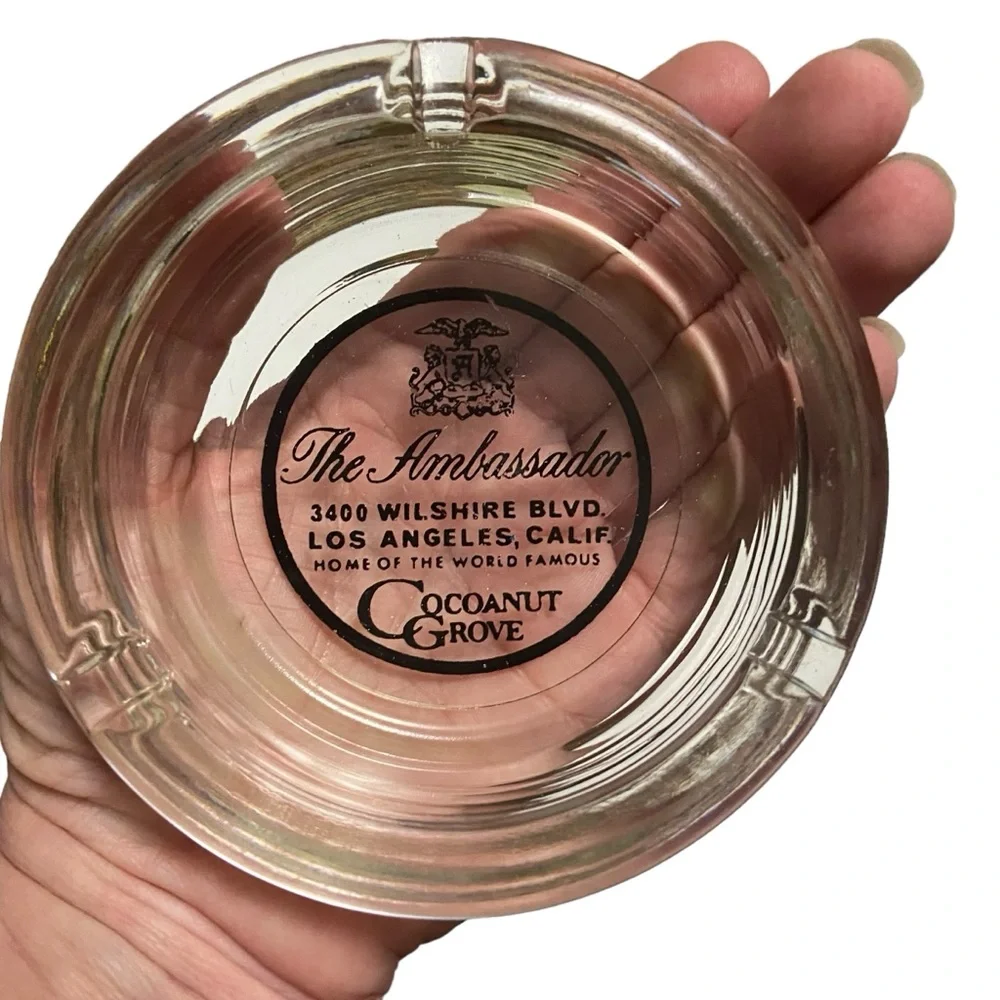 Rare Vintage The Ambassador Cocoanut Grove Ashtray Los Angeles California